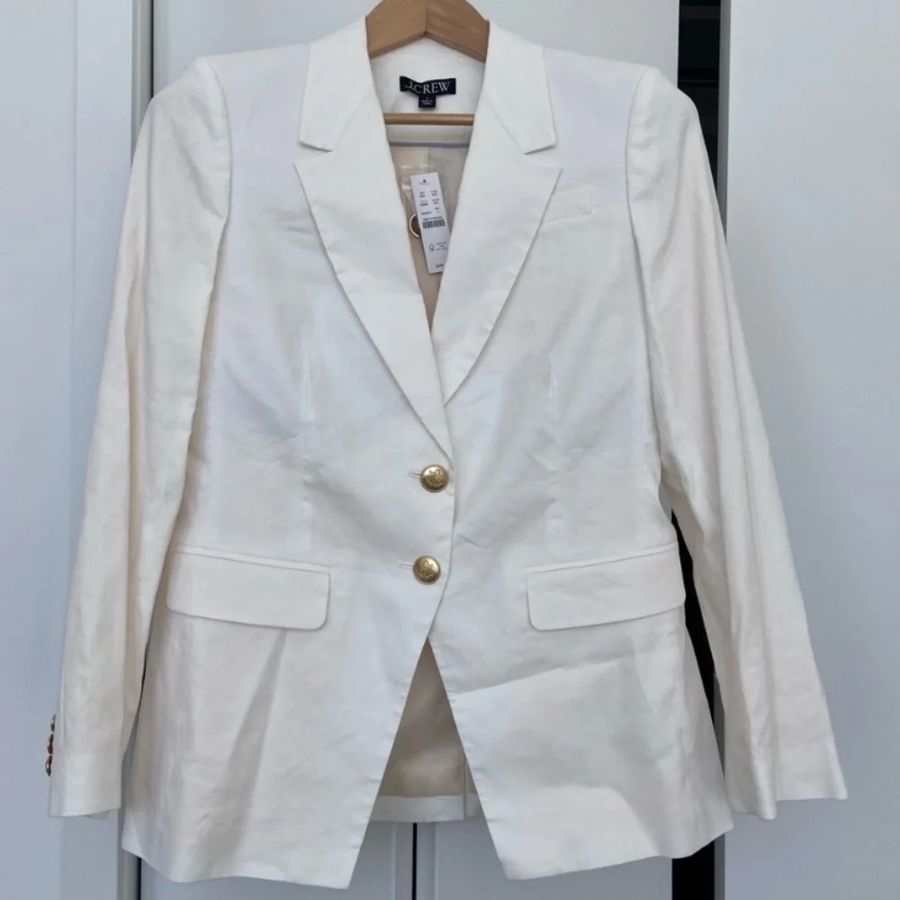 J. Crew - 2024 Madelyn Blazer in Linen Blend - Color Ivory Size 4 - BZ883 - NWT - Picture 3 of 11